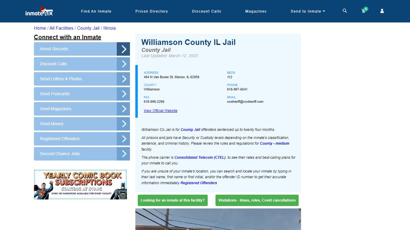 Williamson County IL Jail - Inmate Locator - Marion, IL